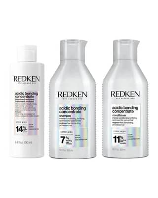 Redken Acidic Bonding Concentrate Pre-Treatment 190ml, Shampoo and Conditioner 300ml Bundle for Damaged Hair Bundle