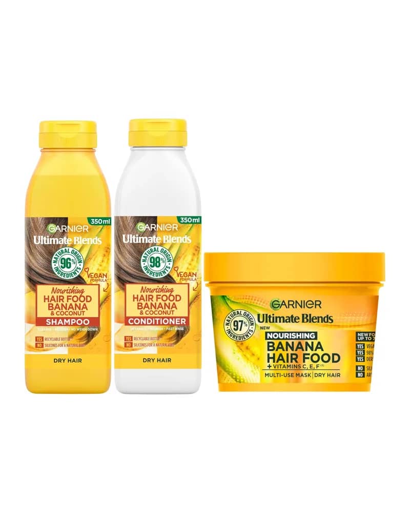 Garnier Ultimate Blends Nourishing Hair Food Banana Routine