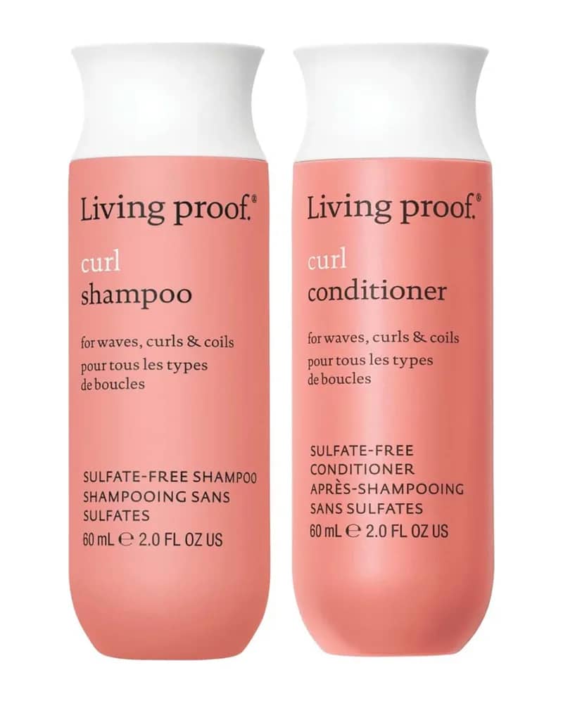 Living Proof Curl Shampoo and Conditioner Travel Size Bundle for Stronger, Hydrated, Healthier Looking Curls