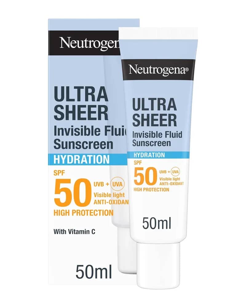 Neutrogena Ultra Sheer Invisible Fluid Sunscreen Hydration SPF50