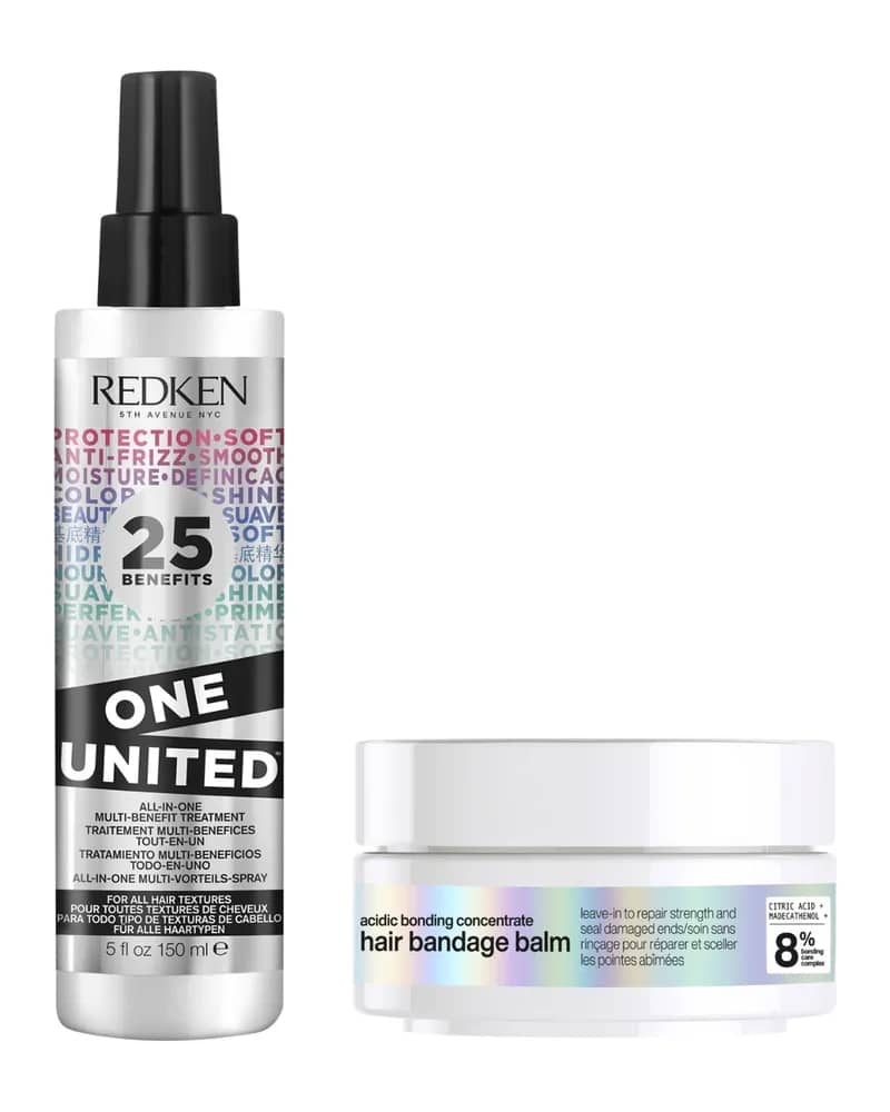 Redken Acidic Bonding Concentrate Hair Bandage Balm 75ml & Redken One United Multi-Benefit Treatment Spray 150ml Bundle
