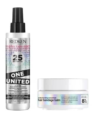 Redken Acidic Bonding Concentrate Hair Bandage Balm 75ml & Redken One United Multi-Benefit Treatment Spray 150ml Bundle