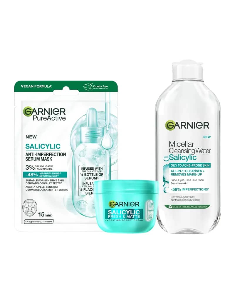 Garnier Salycilic Fresh & Matte 3-Step Bundle