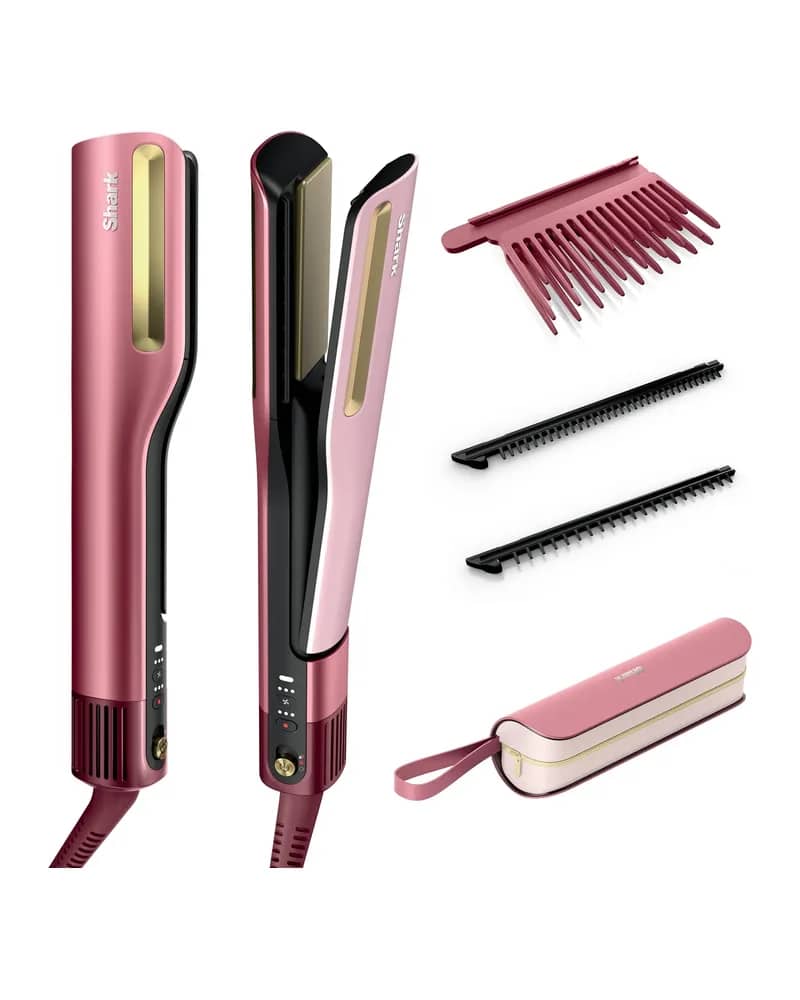 Shark SilkiPro Straight Hair Straightener + Dryer in One Tool - Rose Petal