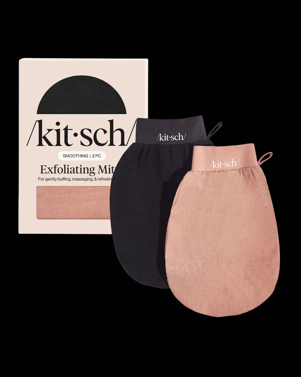 Exfoliating Glove 2pc Set - Black & Terracotta