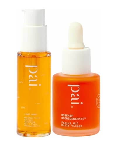 Pai Skincare Rosehip Bioregenerate Oil 10ml and Light Work Rosehip Cleansing Oil 28ml Duo