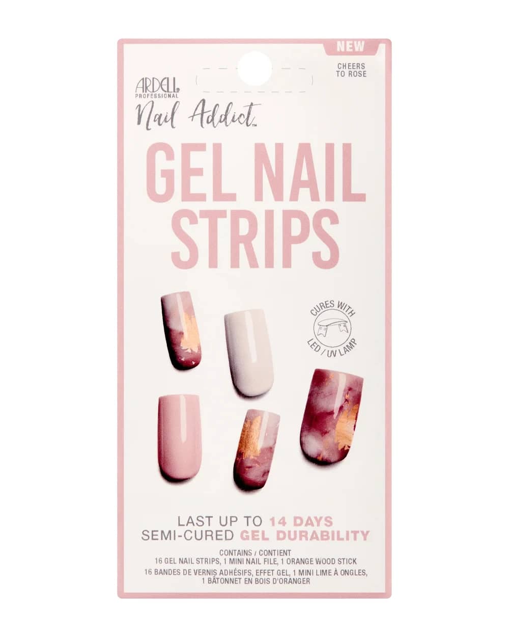 Ardell LED Gel Nail Art Strips - Cheers to Rose