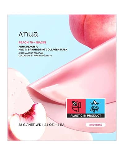 Anua Peach 70 Niacin Brightening Collagen Mask (4 Sheets) 38g