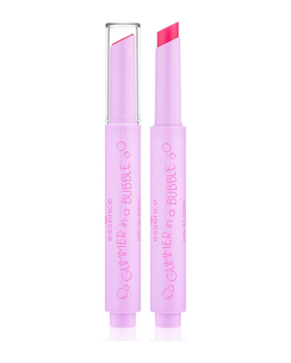 essence GLIMMER IN A BUBBLE balsamo tonificante per labbra con texture in gel
