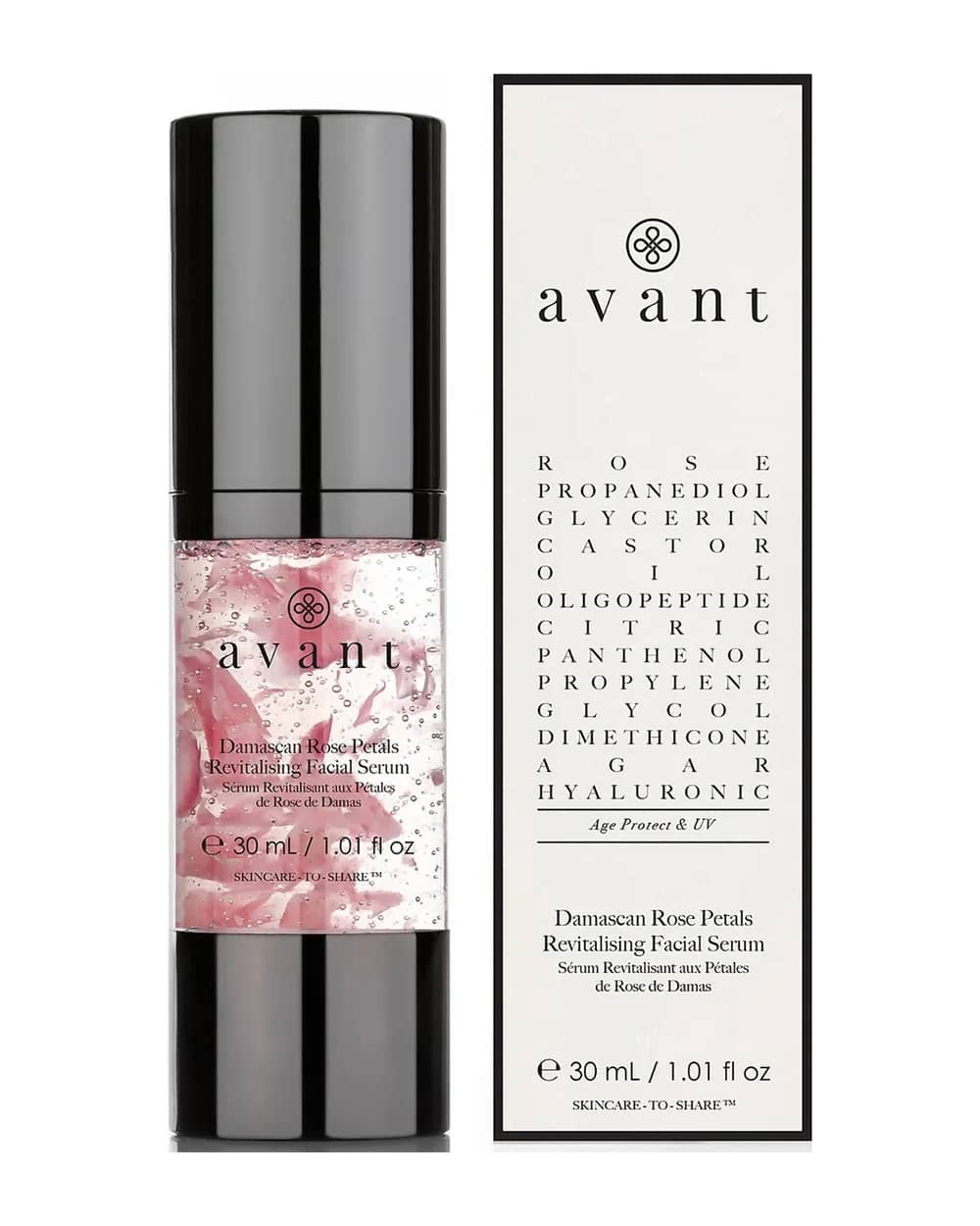 Siero viso rivitalizzante ai petali di rosa di Damasco