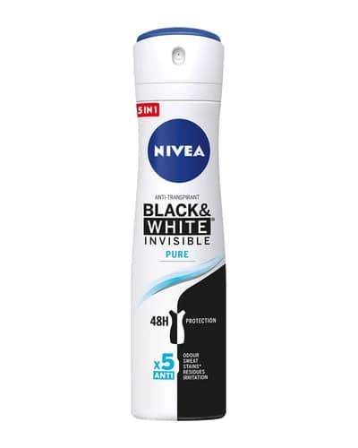 اسپری ضد تعریق زنانه Invisible Black & White Pure نیوا 150ml