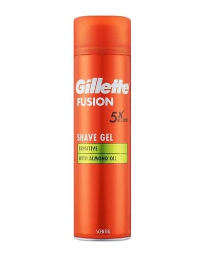 ژل اصلاح پوست حساس حاوی روغن بادام ژیلت Fusion 5X