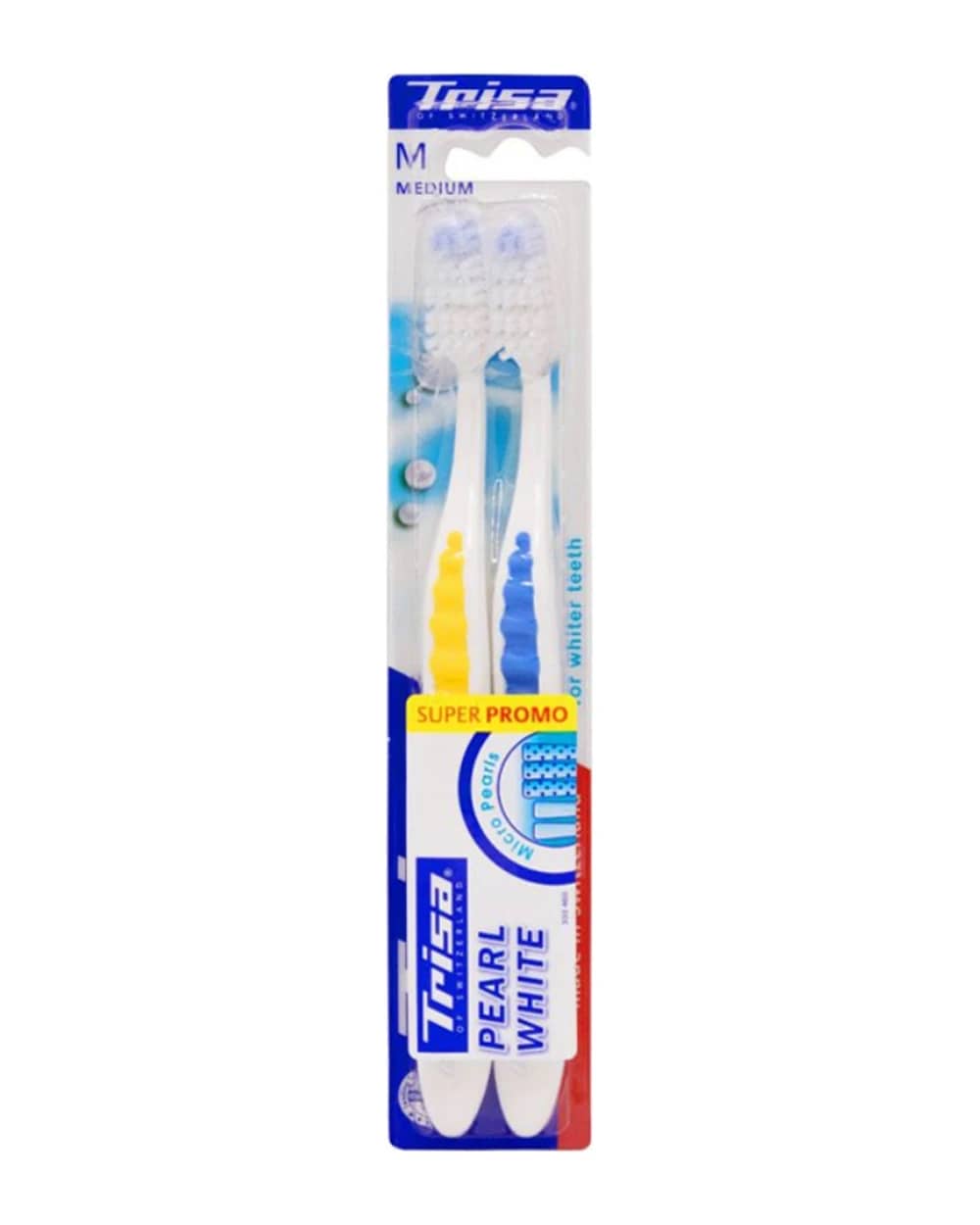 پک دو عددی مسواک Pearl White با برس متوسط تریزا