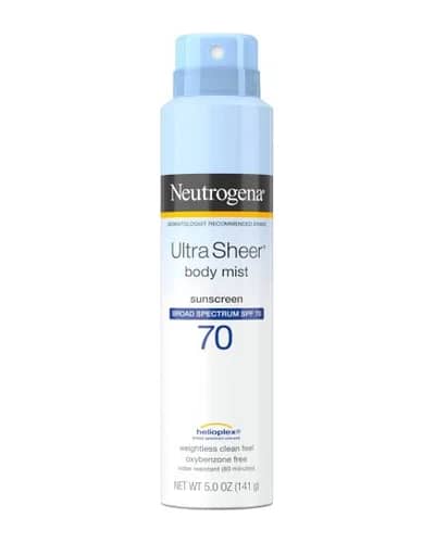 اسپری ضد آفتاب مقاوم در برابر آب و تعریق نوتروژینا مدل Ultra Sheer 70
