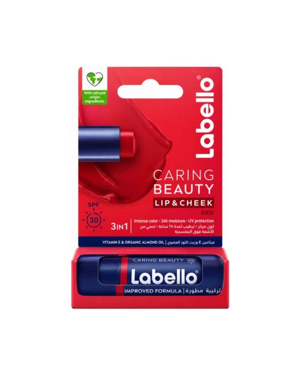 بالم لب دو کاره لبلو مدل Caring Beauty Lip & Cheek Red SPF3