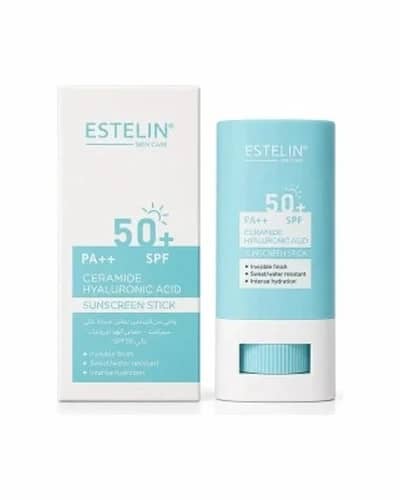 ضد آفتاب استیکی بی رنگ حاوی هیالورونیک اسید Spf 50+ استلین