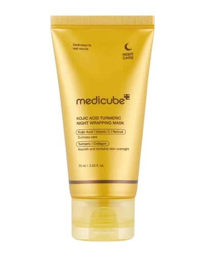 ماسک شب زردچوبه روشن کننده مدی کیوب مدل Kojic Acid Turmeric Night Wrapping Mask