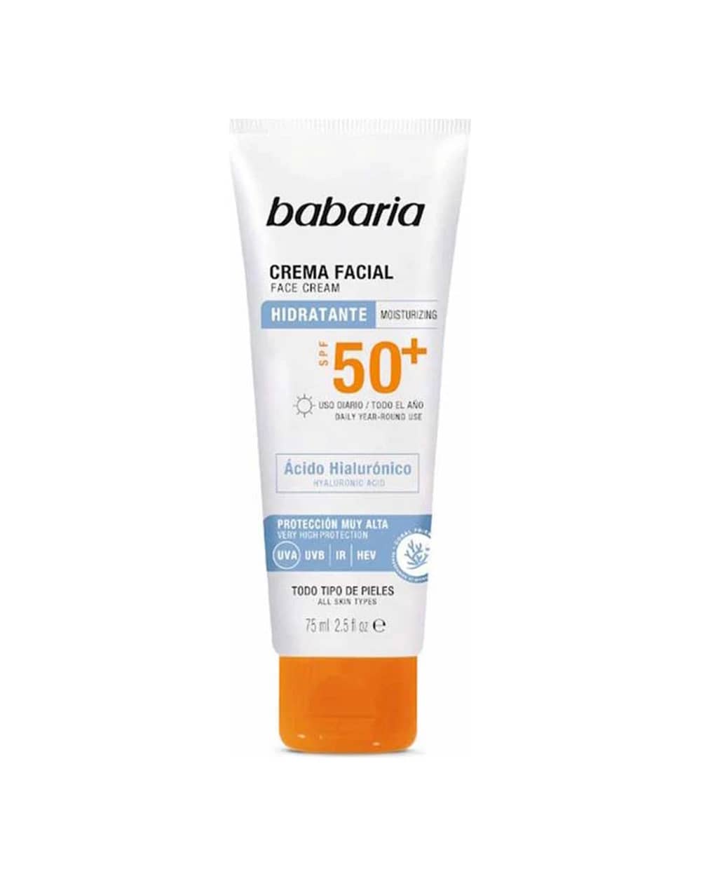 کرم ضد آفتاب SPF50+ آبرسان حاوی هیالورونیک اسید صورت باباریا
