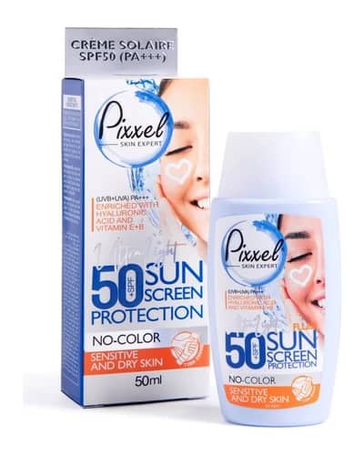 کرم ضد آفتاب بی‌رنگ پوست خشک Spf50 پیکسل
