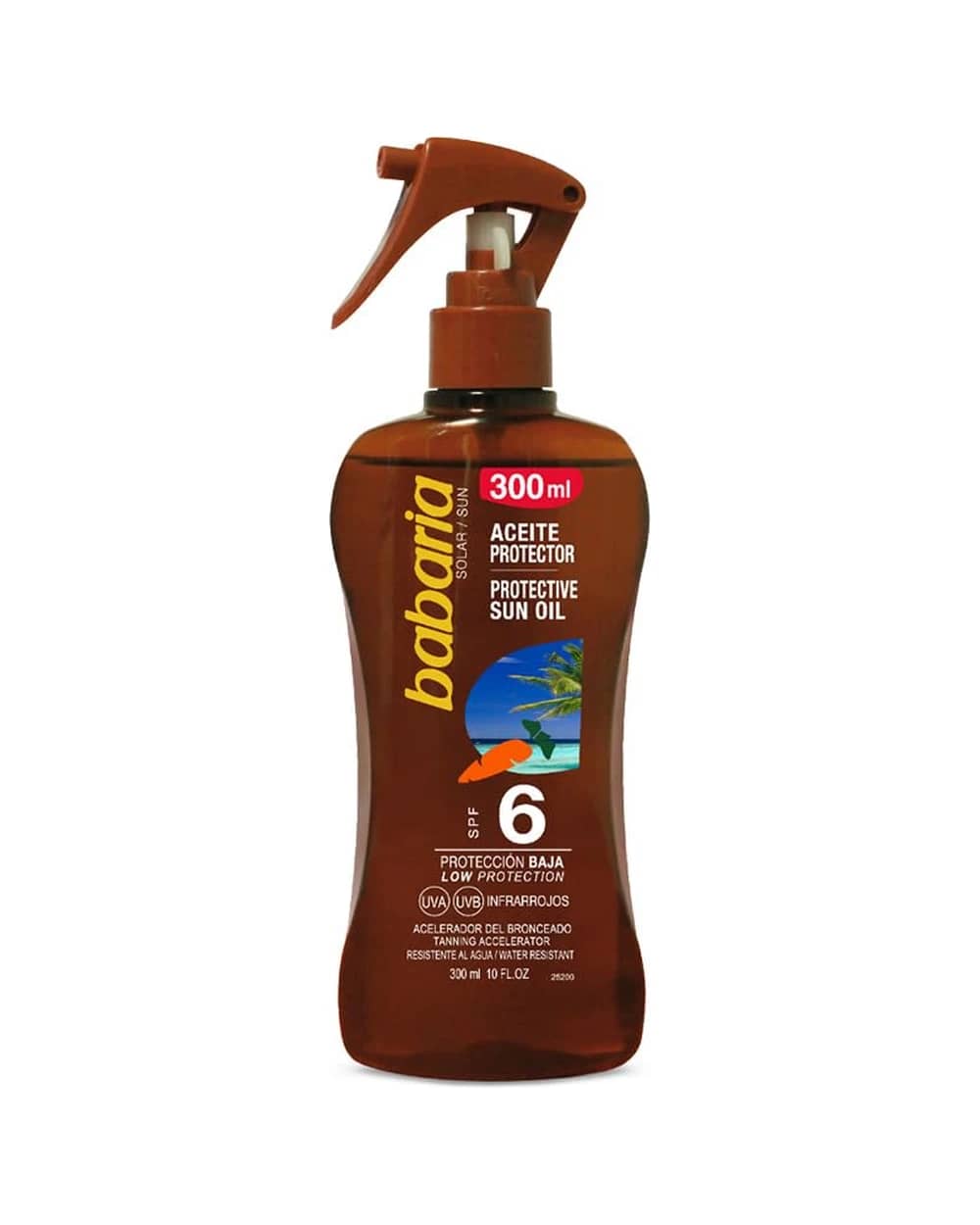 روغن برنزه‌ کننده آفتاب و سولاریوم Spf 6  باباریا مدل Protective Sun Oil