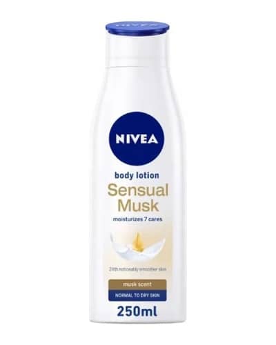 لوسیون بدن رایحه مشک مناسب پوست نرمال تا خشک نیوآ مدل Sensual Musk