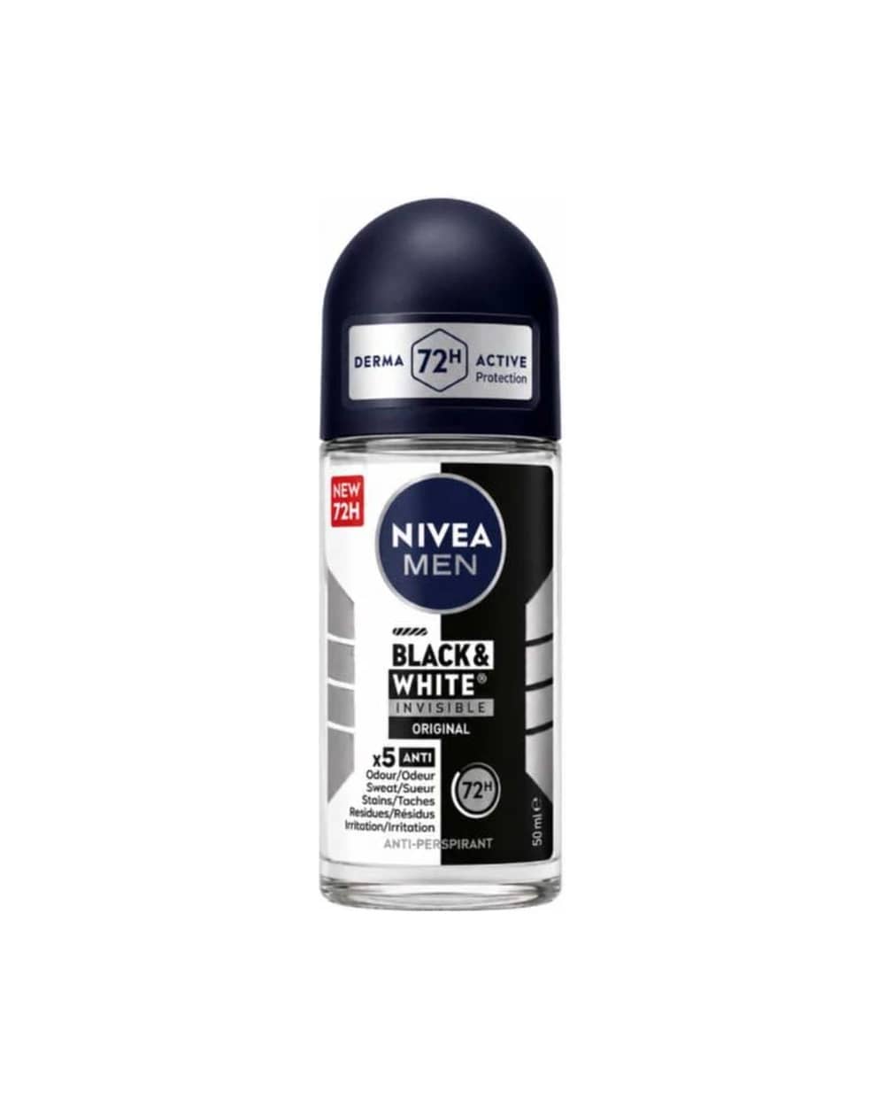 مام رول ضدتعریق 72 ساعته مردانه نیوآ مدل Black & White Invisible Original