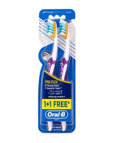 مسواک با برس نرم Soft اورال بی مدل Pro Flex Pro Expert (بسته 2 عددی)