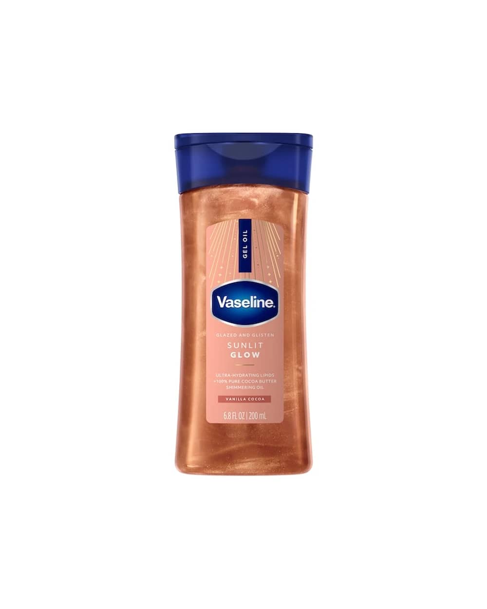 ژل روغن شاین براق‌کننده بدن وازلین مدل Sunlit Glow Vanilla Cocoa