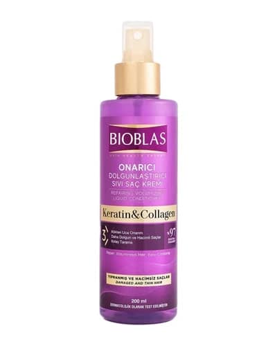 اسپری دوفاز مو ضد ریزش و مناسب موهای ضعیف بیوبلاس مدل Collagen & Keratin