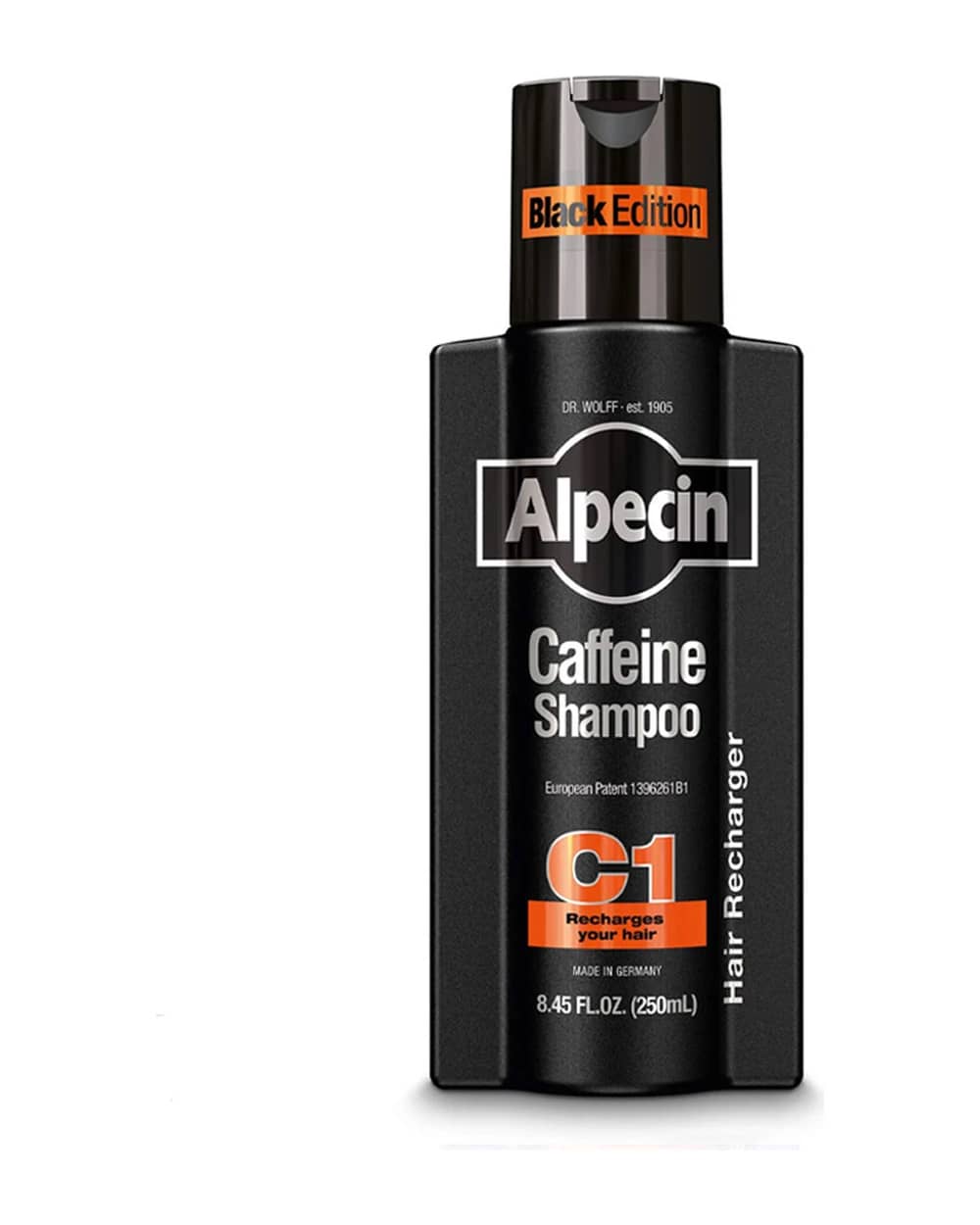 شامپو کافئین ضد ریزش آلپسین مدل C1 Black Edition