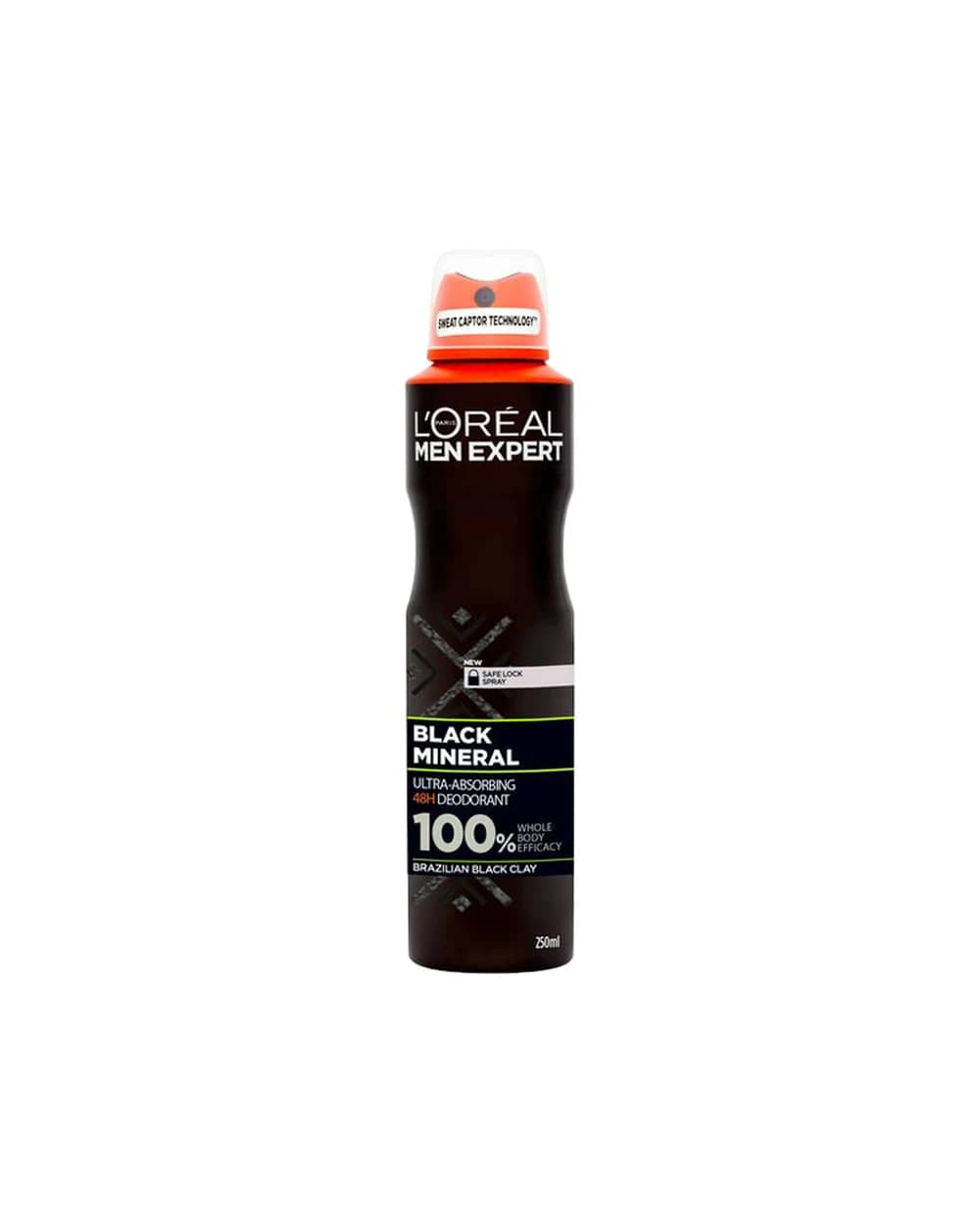 اسپری ضد تعریق مردانه 48 ساعته لورال 250ml Black Mineral