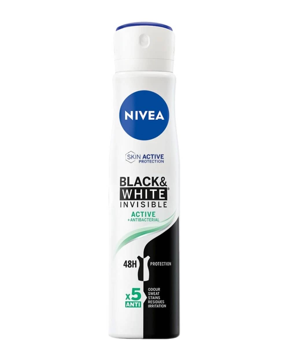 اسپری ضد تعریق زنانه اکتیو آنتی باکتریال Black & White Invisible نیوا 200ml