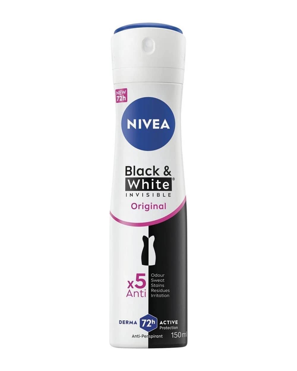 اسپری ضد تعریق زنانه Invisible Black & White Original نیوا 150ml