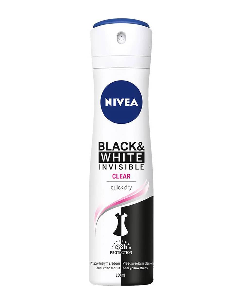 اسپری ضد تعریق زنانه Invisible Black & White Clear نیوا 150ml