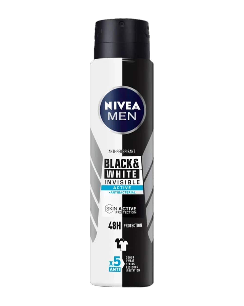 اسپری ضد تعریق مردانه اکتیو آنتی باکتریال Black & White Invisible نیوا 200ml