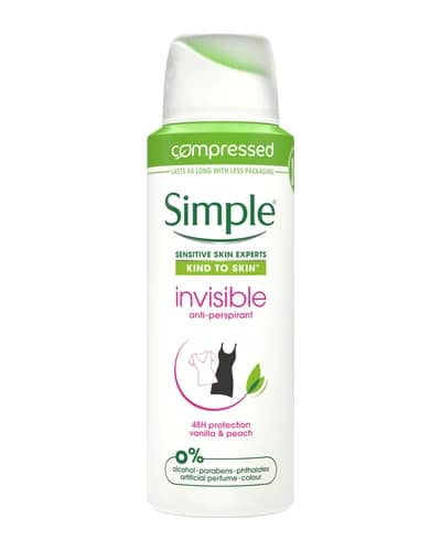 اسپری ضد تعریق Invisible سیمپل 125ml