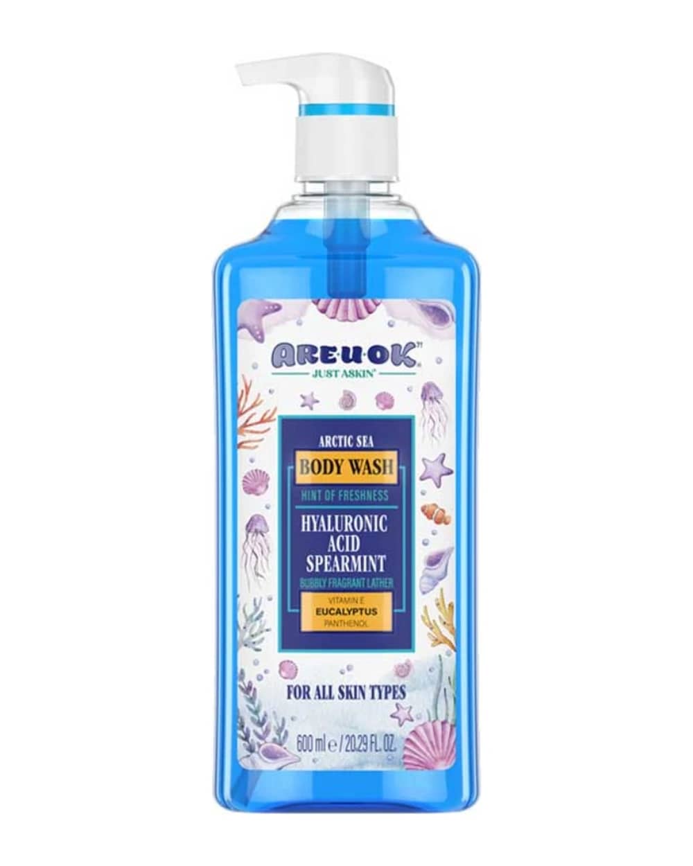 شامپو بدن خنک کننده آر یو اکی عصاره دریایی 600ml