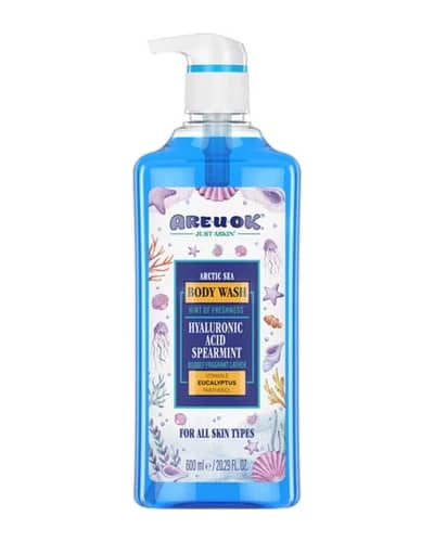 شامپو بدن خنک کننده آر یو اکی عصاره دریایی 600ml
