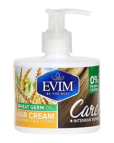 کرم مو تقویت کننده و آبرسان حاوی روغن جوانه گندم و زینک ایویم 250ml