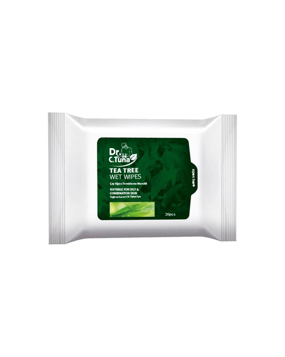 دستمال مرطوب Tea Tree دکتر سی تونا فارماسی بسته 20 عددی