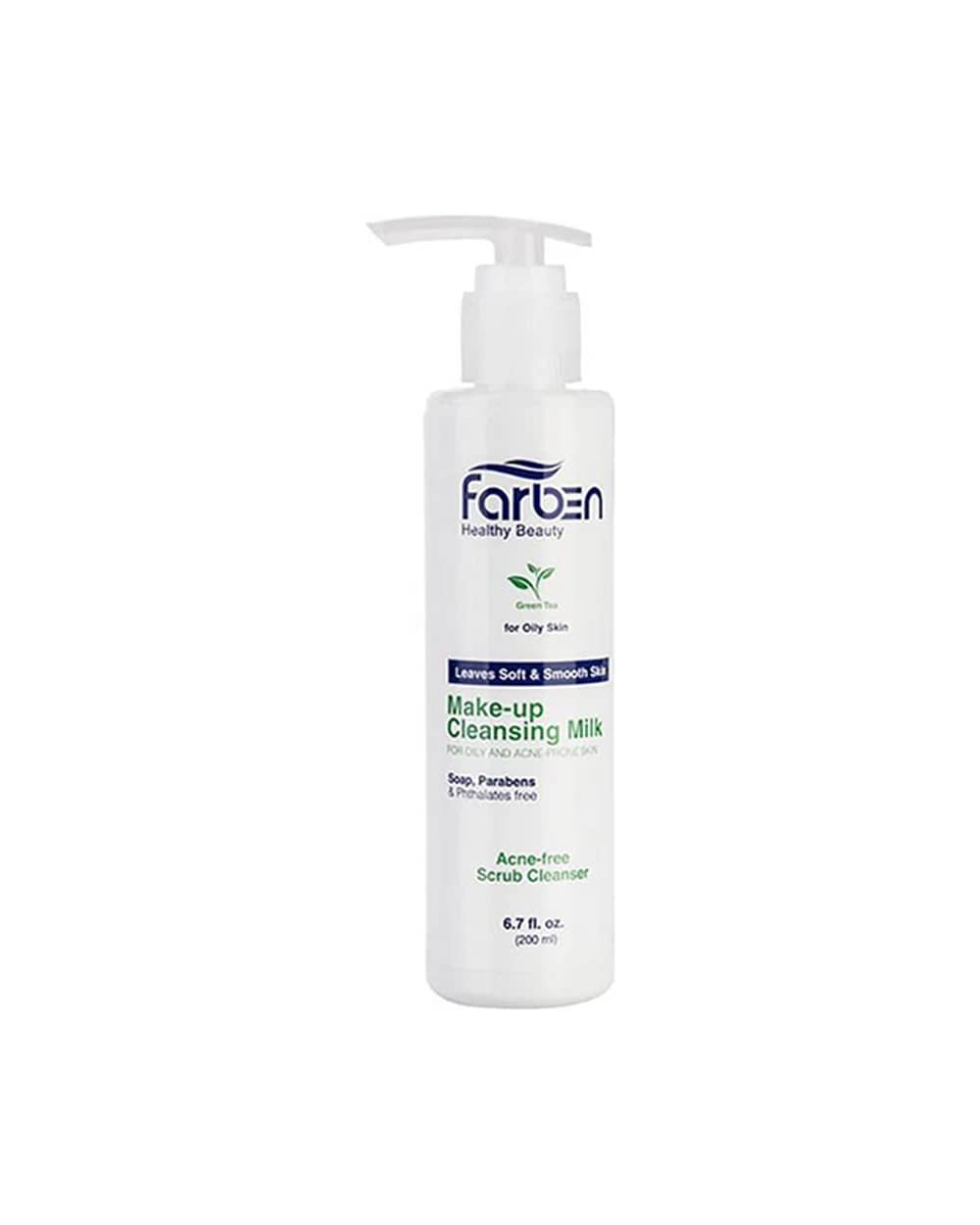 شیر پاک کن پوست چرب چای سبز فاربن 200ml