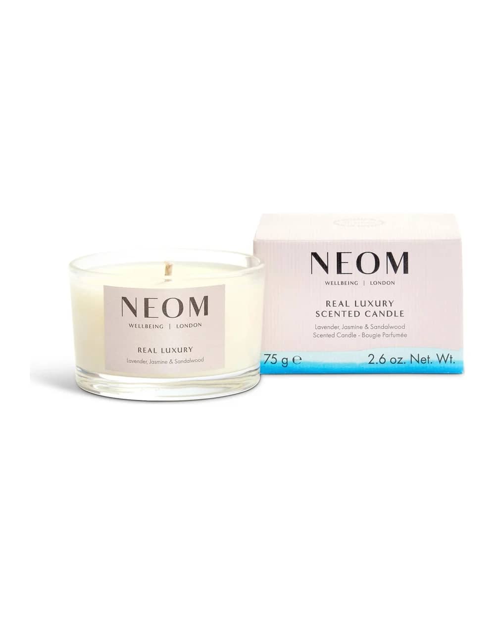 NEOM Real Luxury De-Stress candela profumata formato da viaggio