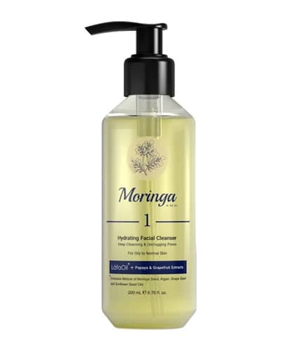 ژل شستشو و آبرسان پوست های نرمال تا چرب مورینگا امو 200ml