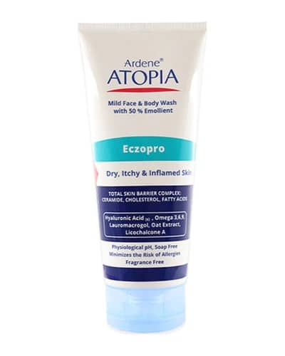 لوسیون شوینده ملایم صورت و بدن حاوی 50% روغن نرم کننده آردن آتوپیا 200ml