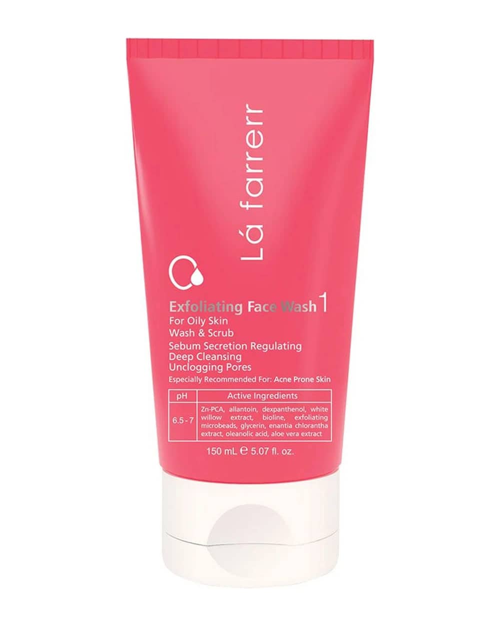 ژل شستشو و لایه بردار صورت پوست های چرب و مستعد آکنه لافارر 150ml