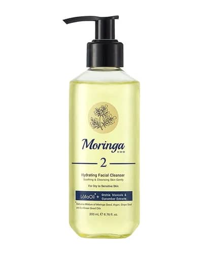 ژل شستشو و آبرسان پوست خشک و حساس مورینگا امو 200ml