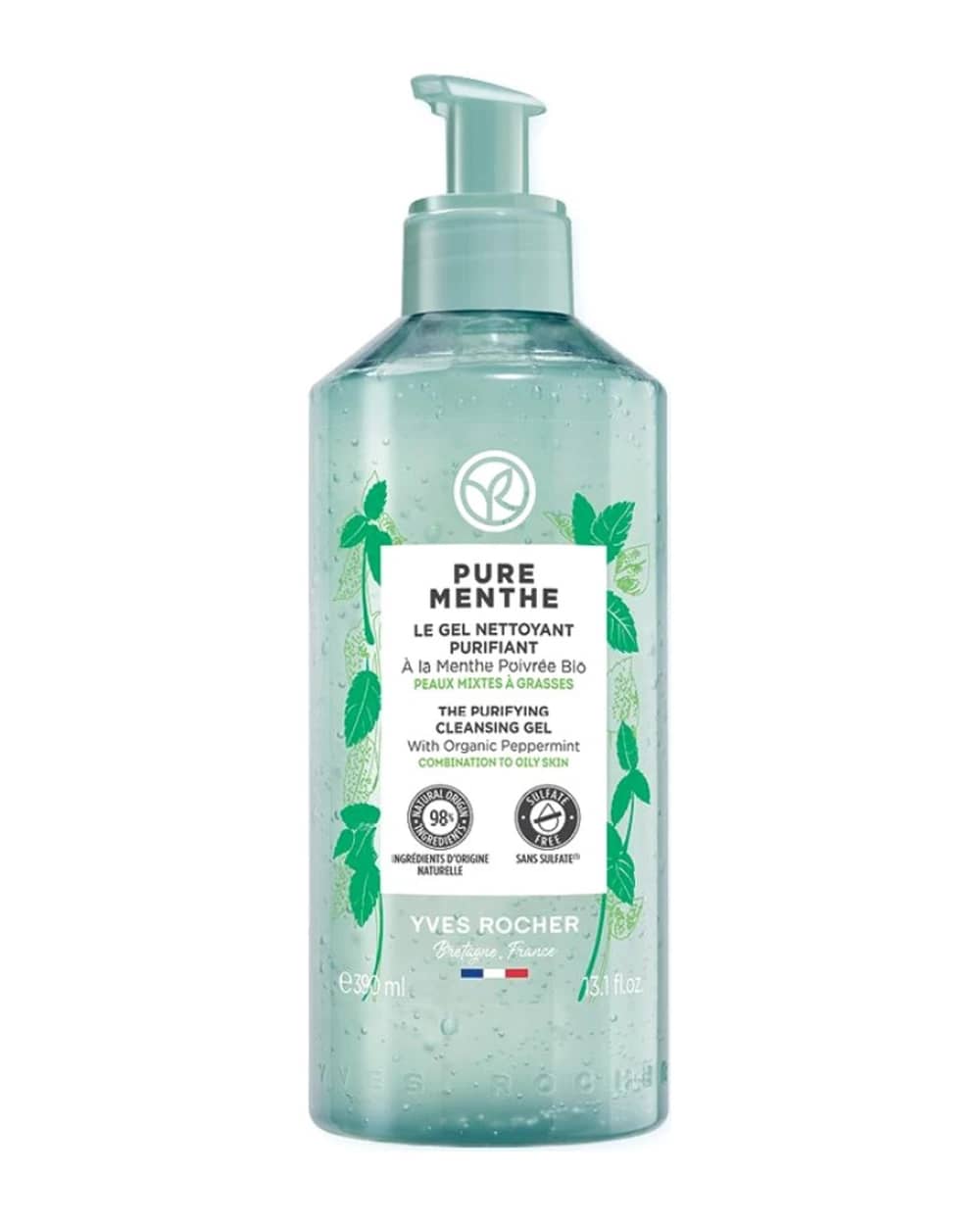 ژل شست و شو پوست چرب و مختلط Pure Menthe ایوروشه 390ml