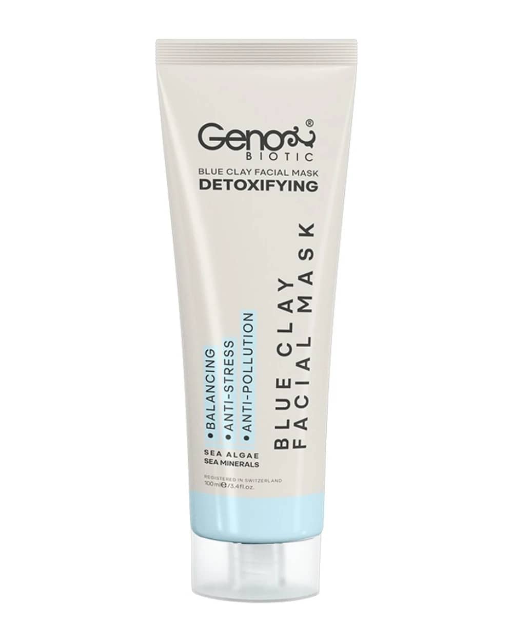 ماسک خاک رس آبی صورت و گردن ژنوبایوتیک 100ml