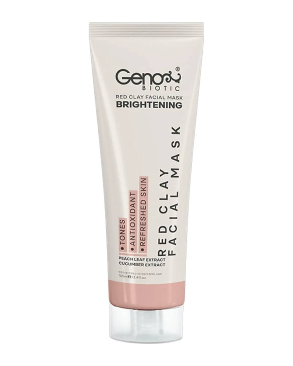 ماسک صورت و گردن حاوی خاک رس قرمز ژنوبایوتیک 100ml