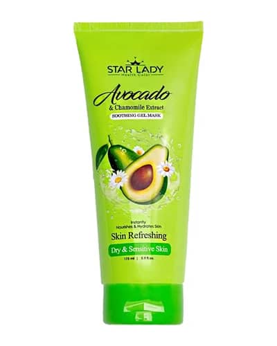 ژل ماسک صورت استار لیدی حاوی روغن آووکادو و عصاره بابونه 175ml
